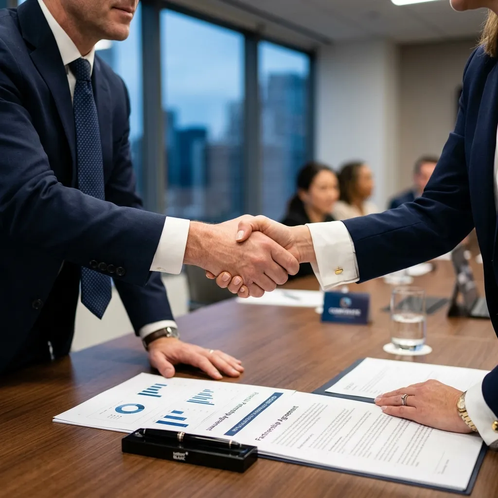 Business meeting handshake