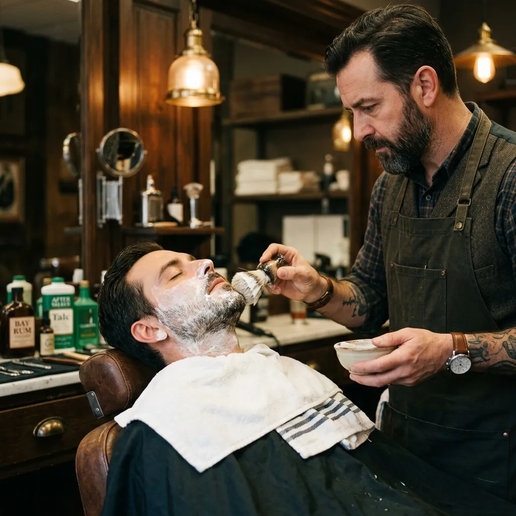 The hot towel shave ritual. 45 minutes of pure relaxation.