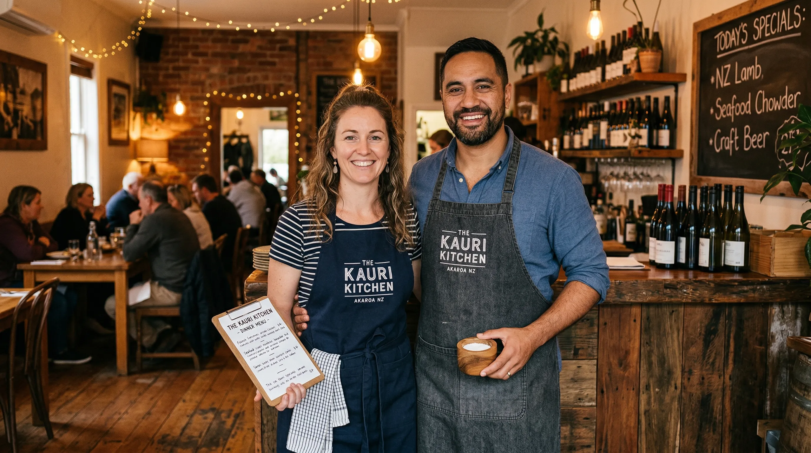 Maia and Josh, owners of Fern & Brew