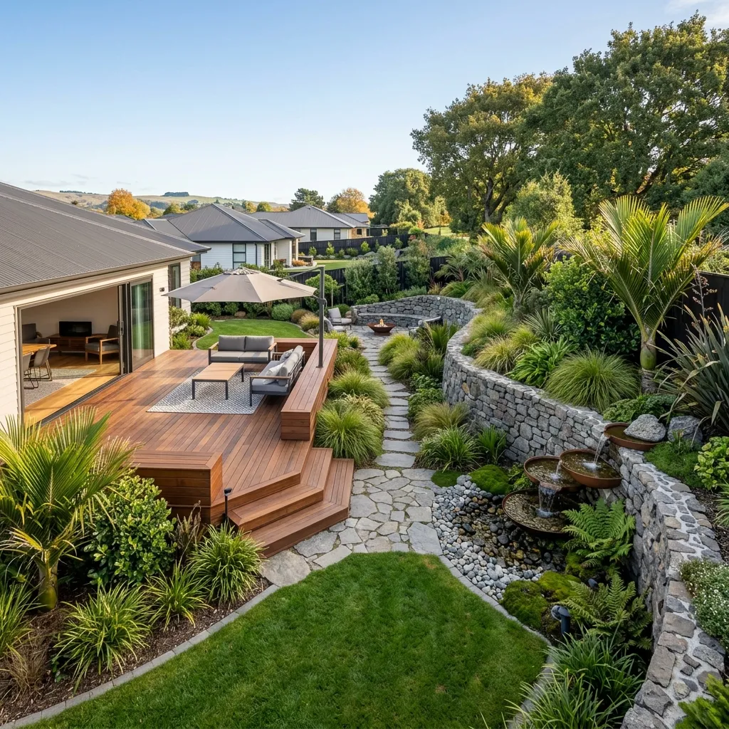 Completed backyard landscape