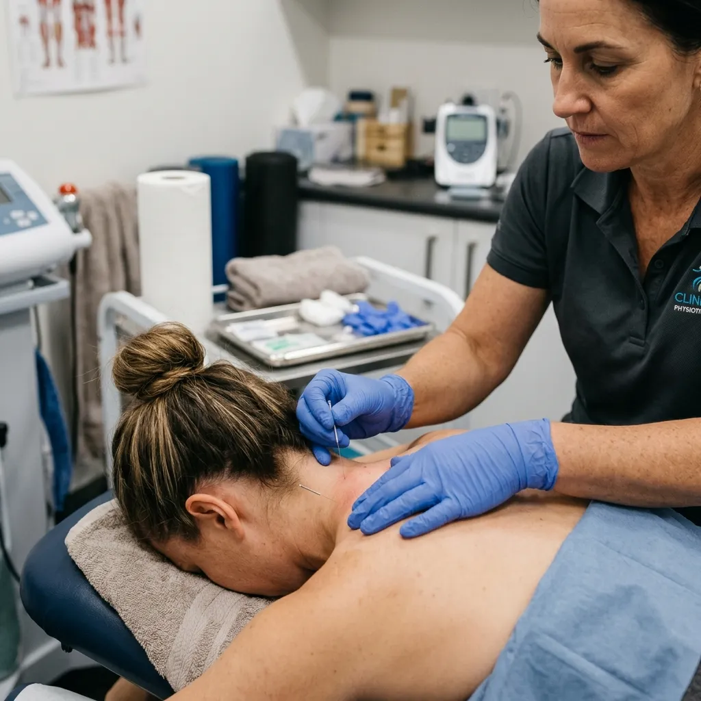 Dry needling for stubborn trigger points. Looks scary, works brilliantly.