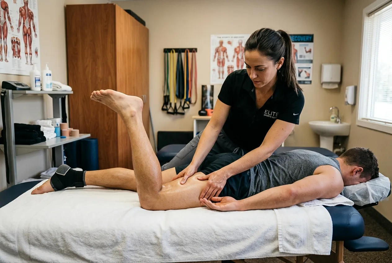 Sports massage therapy session