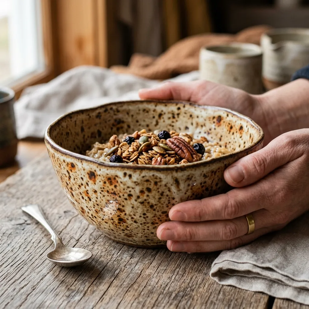 New speckled bowls just in from Kaimai Pottery. Every one is different.