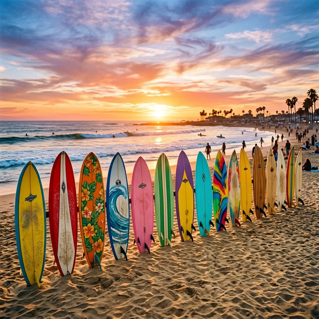 Board quiver freshly waxed and ready to go. Summer is ON.