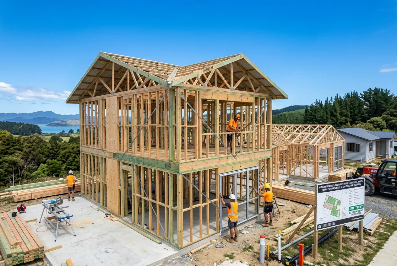 House framing under construction