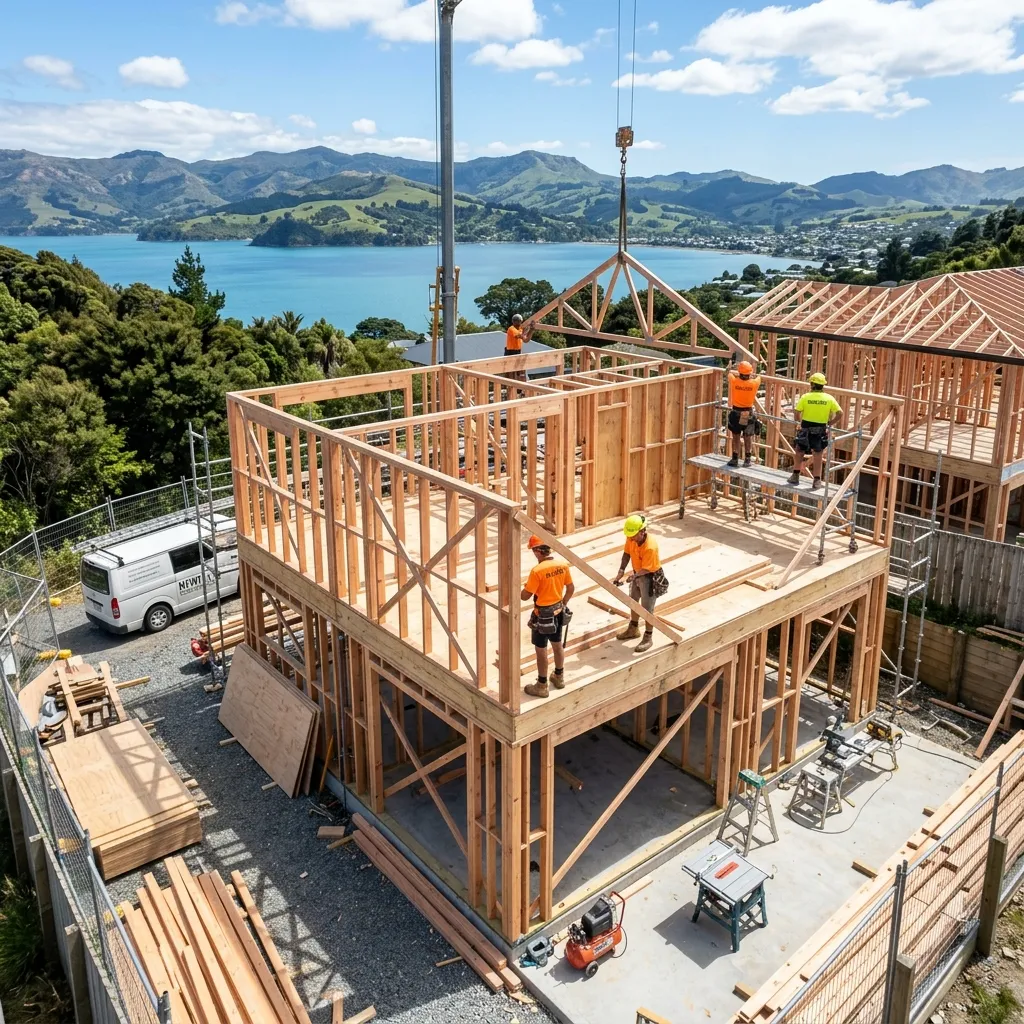 Framing up a new minor dwelling in Lincoln. Consented and cracking on.