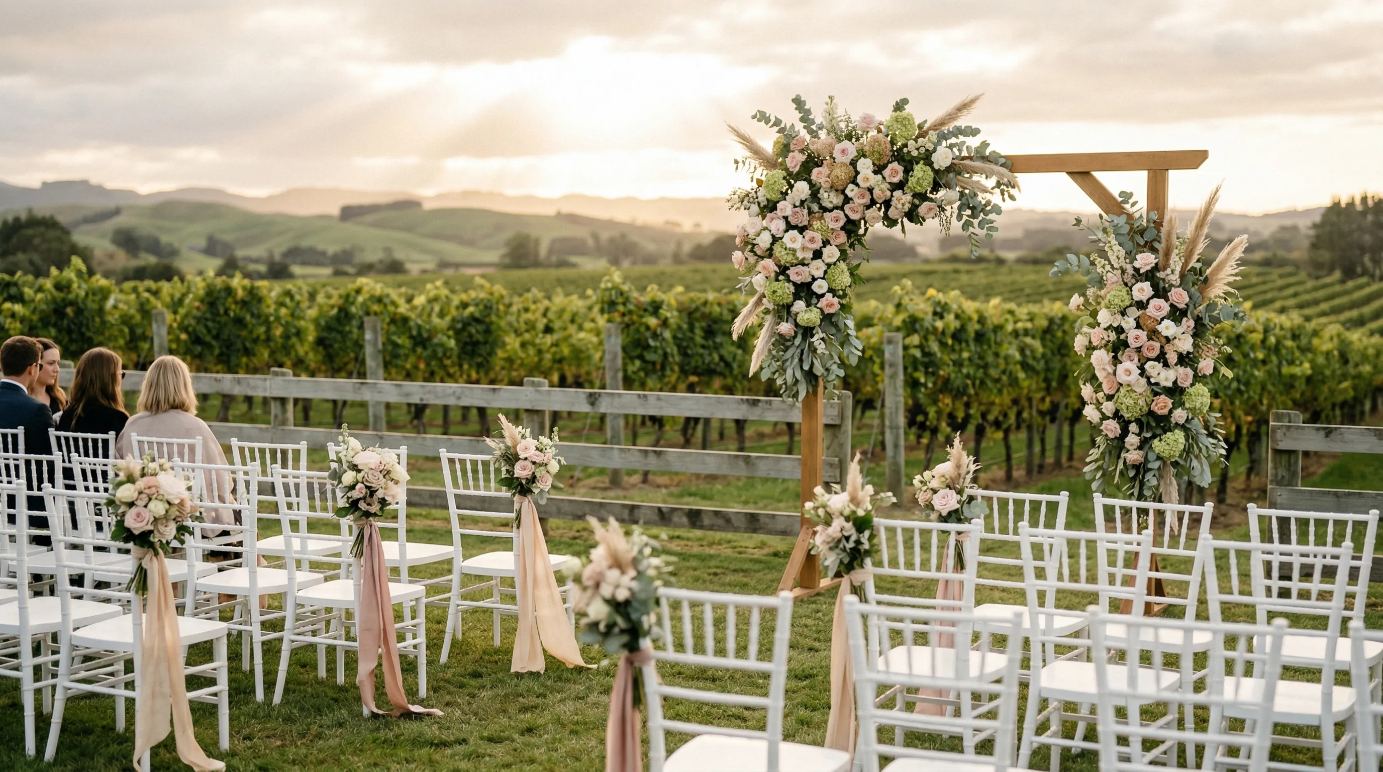 Elegant vineyard wedding ceremony in Hawke's Bay